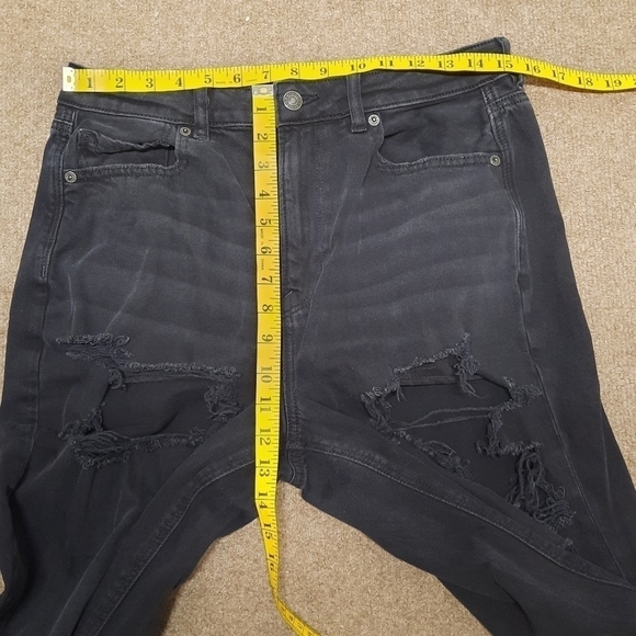 AEO (Size 12) Black Distressed Mom Jeans - Black - Picture 4 of 8